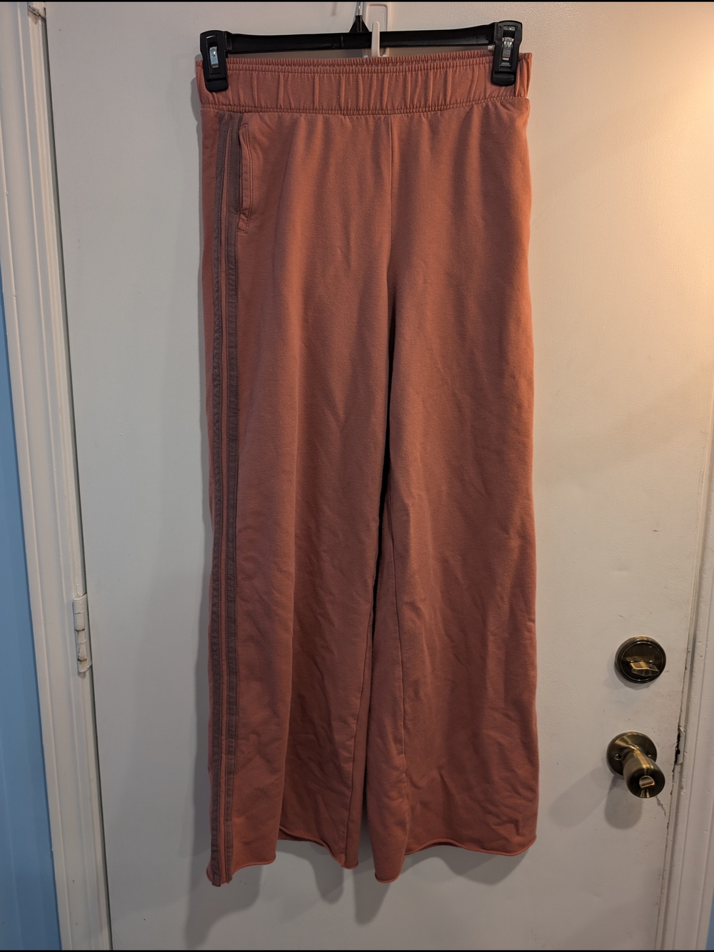 Offline By Aerie Wide Leg Lounge Pants Dusty Rose With Purple Side  Stripe XS